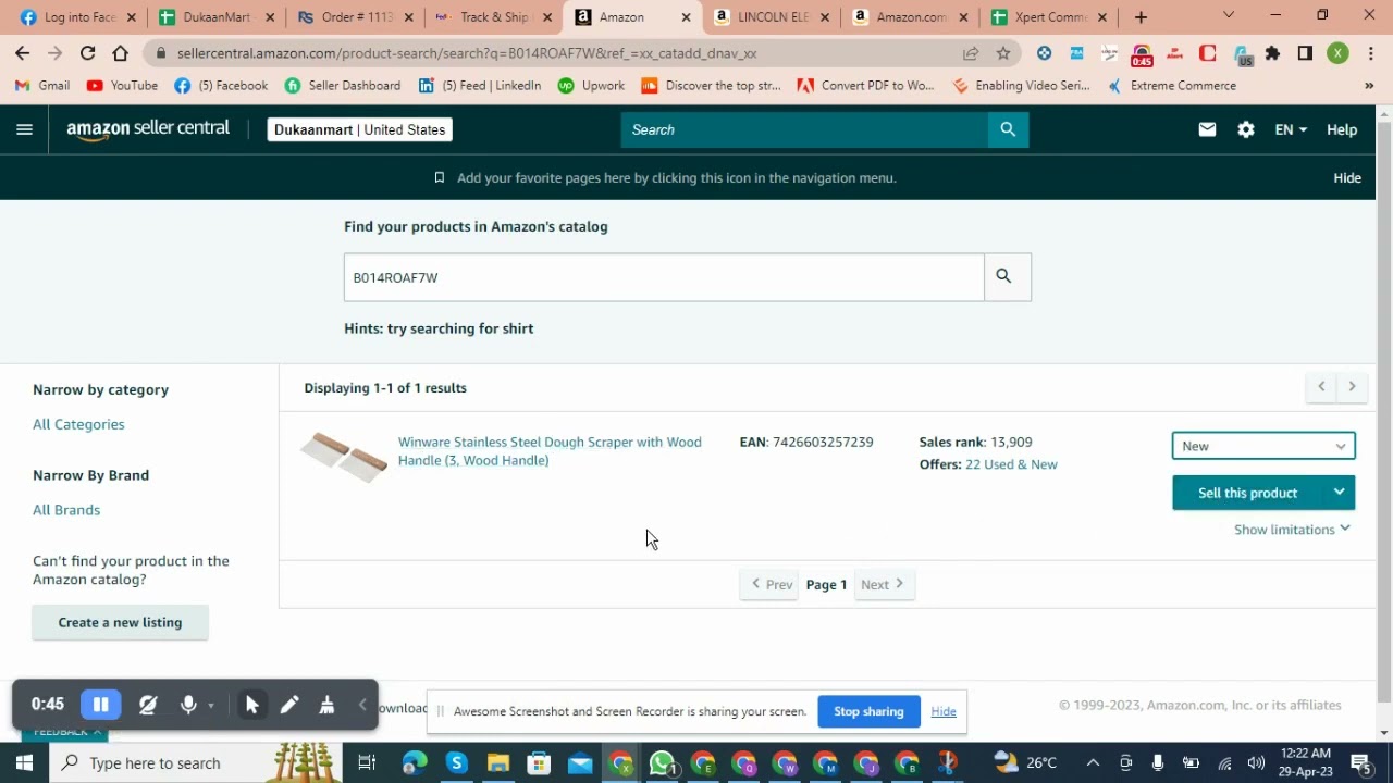 Listing Creation in FBA WS